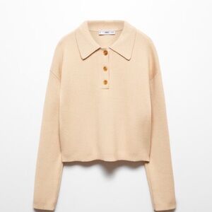MANGO Buttoned collar knit sweater